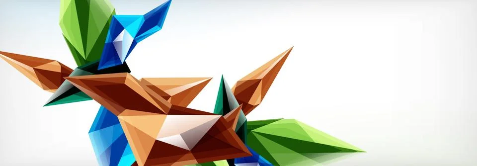 Vector 3d triangles and pyramids abstract background for business or technology Illustrazione stock