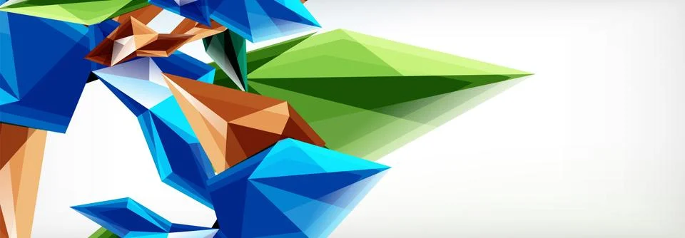 Vector 3d triangles and pyramids abstract background for business or technology Stockillustratie