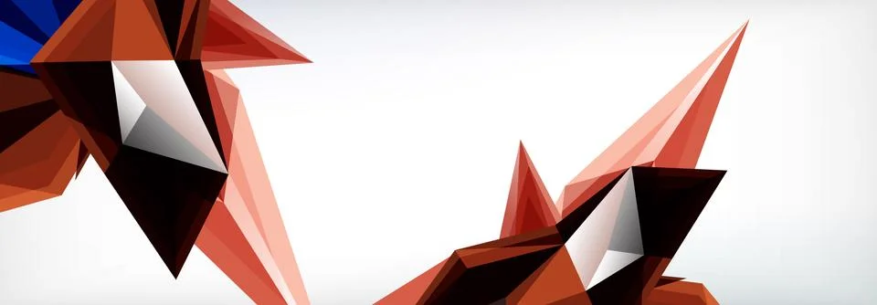 Vector 3d triangles and pyramids abstract background for business or technology Illustrazione stock