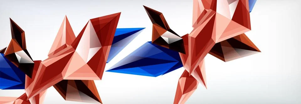 Vector 3d triangles and pyramids abstract background for business or technology Stock Illustration