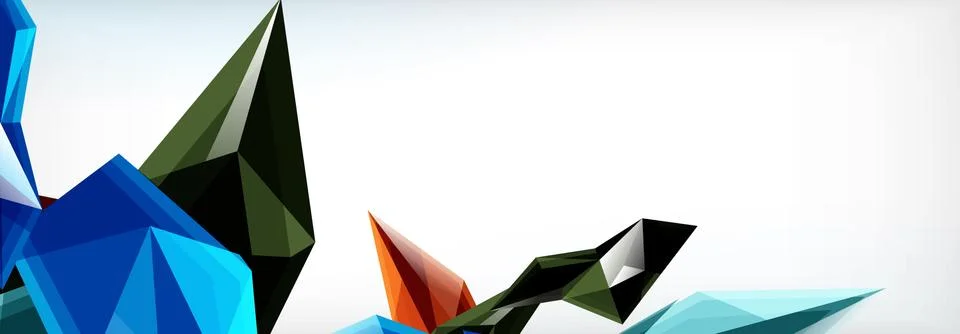 Vector 3d triangles and pyramids abstract background for business or technology Illustrazione stock