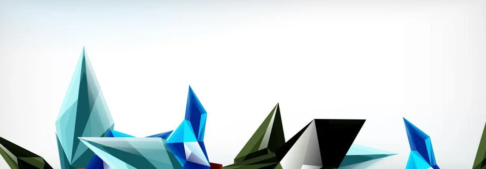 Vector 3d triangles and pyramids abstract background for business or technology Stock Illustration