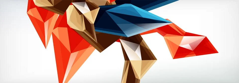 Vector 3d triangles and pyramids abstract background for business or technology Stock Illustration
