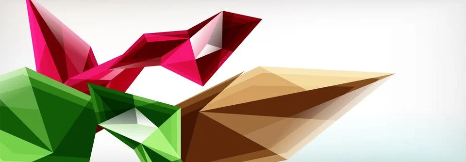 Vector 3d triangles and pyramids abstract background for business or technology Illustrazione stock