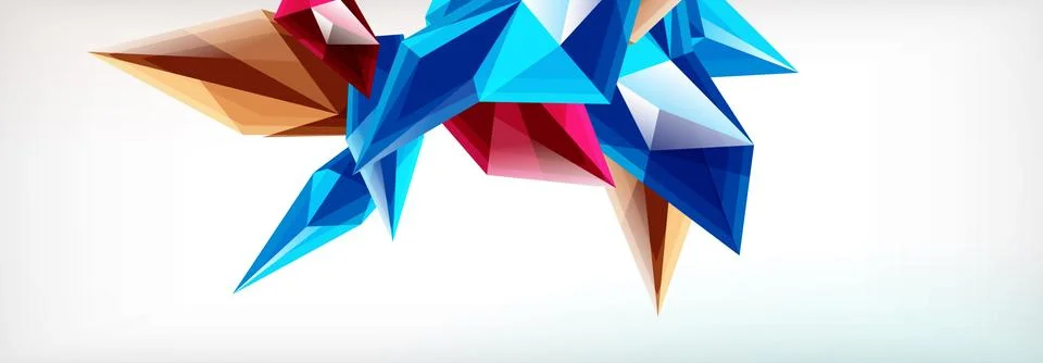 Vector 3d triangles and pyramids abstract background for business or technology Stockillustratie