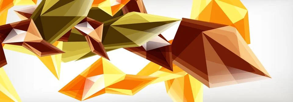 Vector 3d triangles and pyramids abstract background for business or technology Stock Illustration