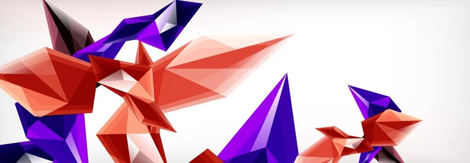 Vector 3d triangles and pyramids abstract background for business or technology Stock Illustration