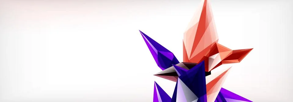 Vector 3d triangles and pyramids abstract background for business or technology Stock Illustration