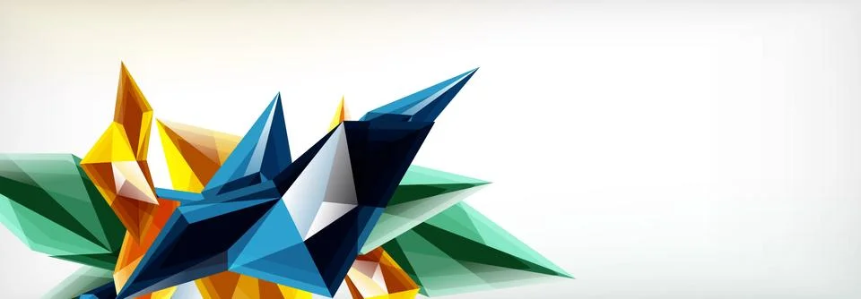 Vector 3d triangles and pyramids abstract background for business or technology Illustrazione stock