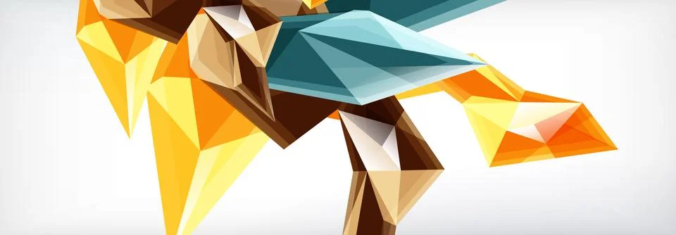 Vector 3d triangles and pyramids abstract background for business or technology 스톡 일러스트