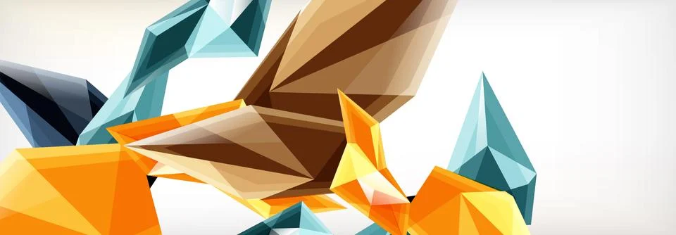 Vector 3d triangles and pyramids abstract background for business or technology Illustrazione stock