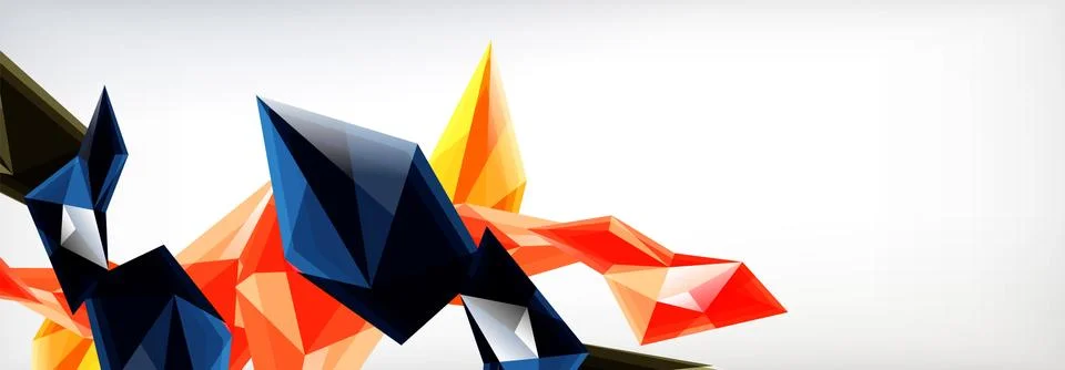 Vector 3d triangles and pyramids abstract background for business or technology Stock Illustration