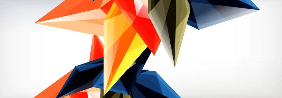 Vector 3d triangles and pyramids abstract background for business or technology Illustrazione stock