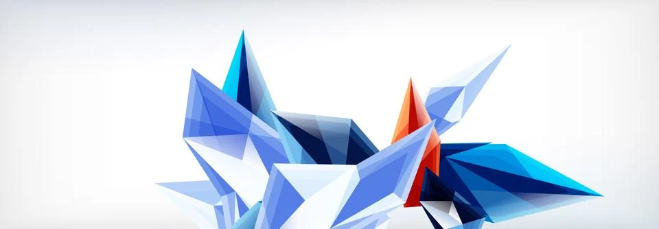 Vector 3d triangles and pyramids abstract background for business or technology Stock Illustration