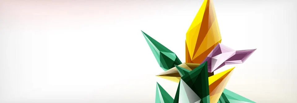 Vector 3d triangles and pyramids abstract background for business or technology Stock Illustration