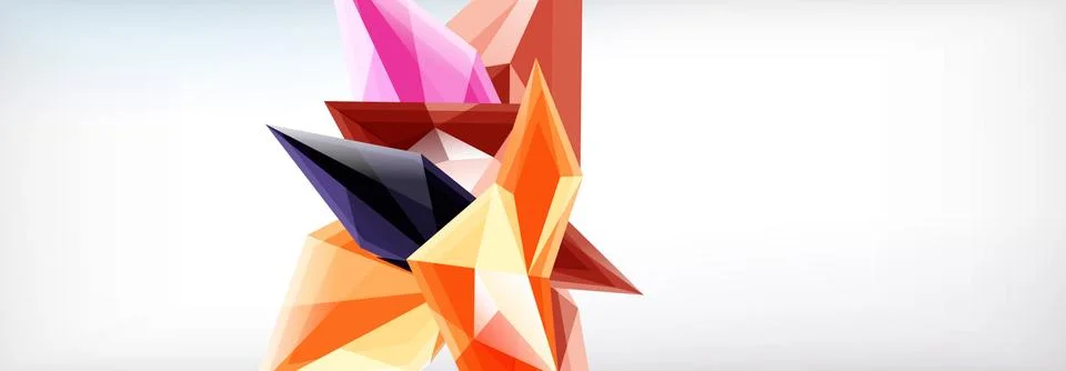 Vector 3d triangles and pyramids abstract background for business or technology Stock Illustration