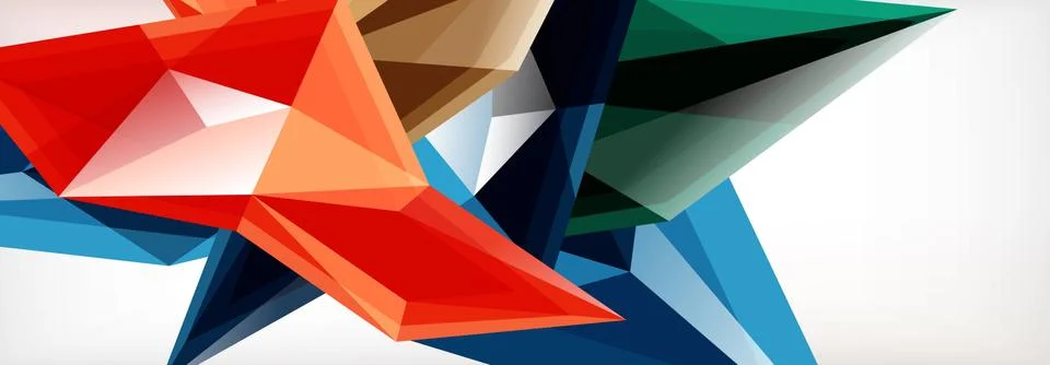 Vector 3d triangles and pyramids abstract background for business or technology Stock Illustration
