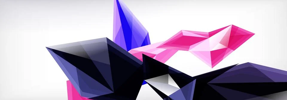 Vector 3d triangles and pyramids abstract background for business or technology Stock Illustration