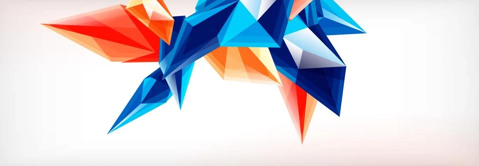 Vector 3d triangles and pyramids abstract background for business or technology Stock Illustration
