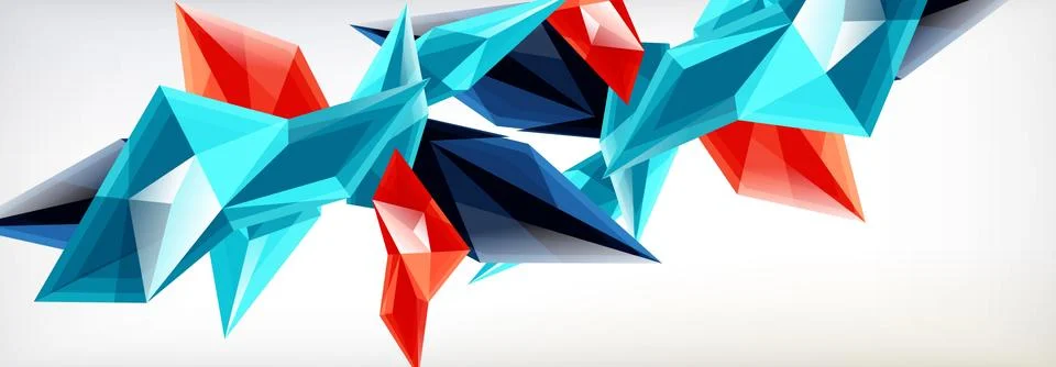 Vector 3d triangles and pyramids abstract background for business or technology Illustrazione stock