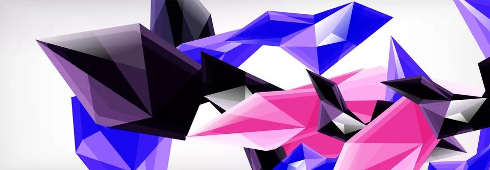 Vector 3d triangles and pyramids abstract background for business or technology Illustrazione stock