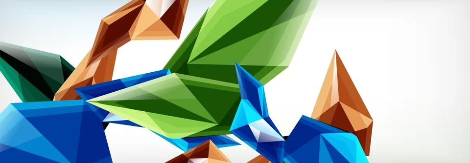 Vector 3d triangles and pyramids abstract background for business or technology Stock Illustration