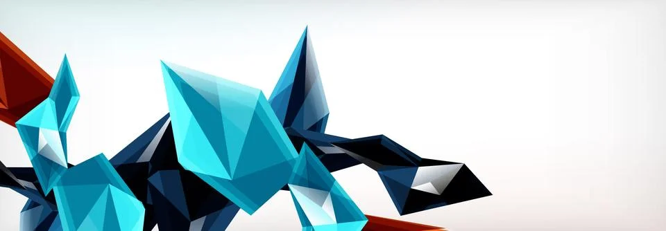 Vector 3d triangles and pyramids abstract background for business or technology Stock Illustration