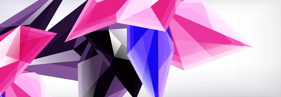 Vector 3d triangles and pyramids abstract background for business or technology Stock Illustration