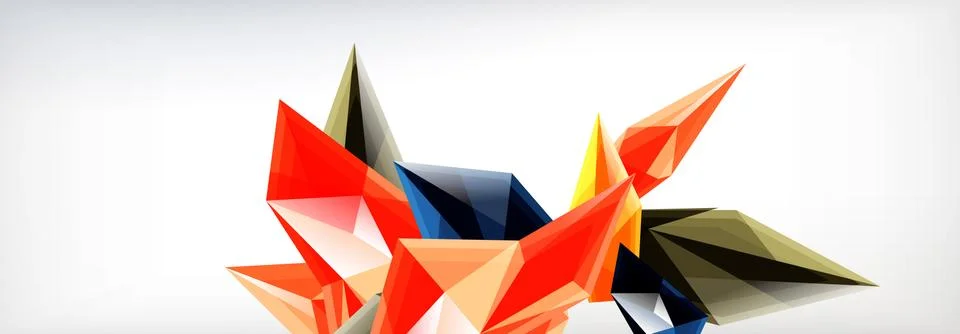 Vector 3d triangles and pyramids abstract background for business or technology Stock Illustration