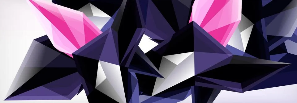 Vector 3d triangles and pyramids abstract background for business or technology Stock Illustration