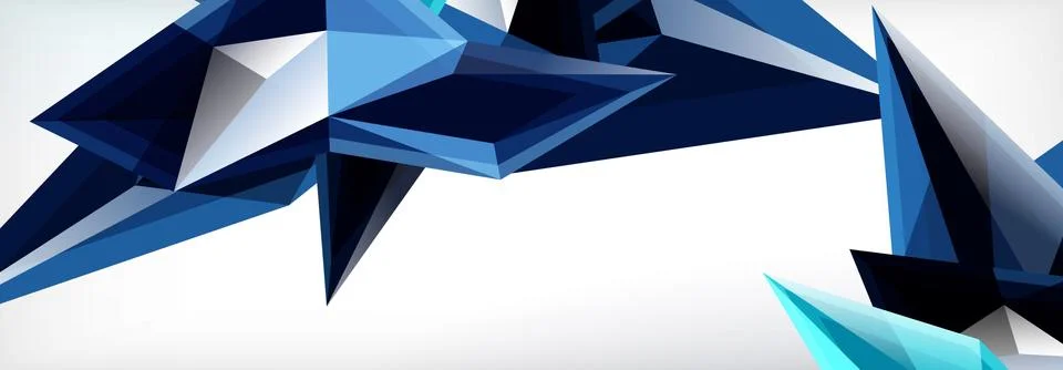 Vector 3d triangles and pyramids abstract background for business or technology Illustrazione stock