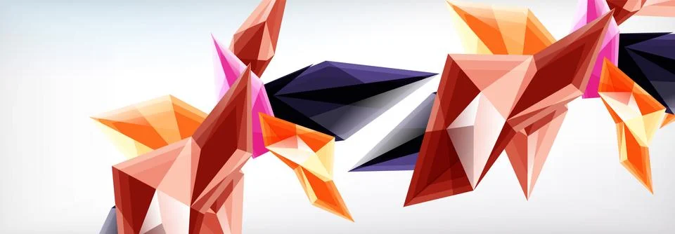 Vector 3d triangles and pyramids abstract background for business or technology Stock Illustration
