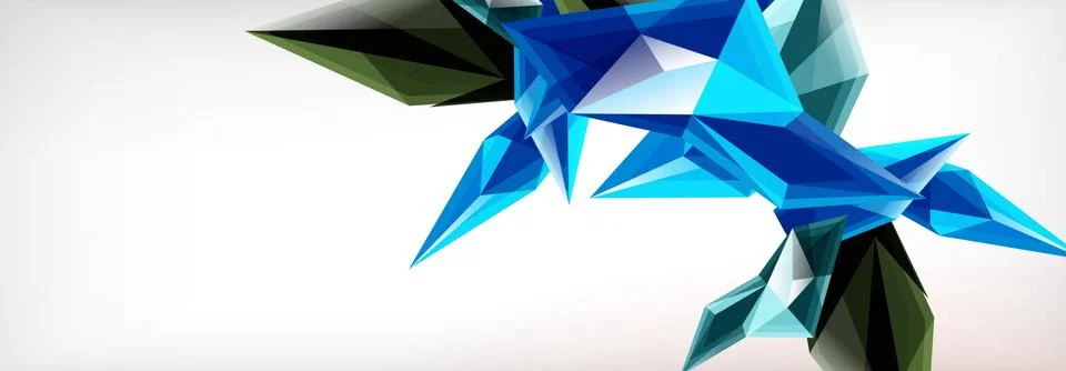 Vector 3d triangles and pyramids abstract background for business or technology Stock Illustration