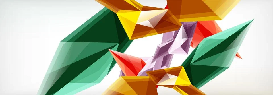 Vector 3d triangles and pyramids abstract background for business or technology Illustrazione stock