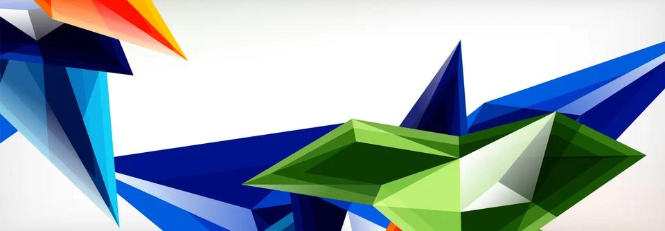 Vector 3d triangles and pyramids abstract background for business or technology Stock Illustration