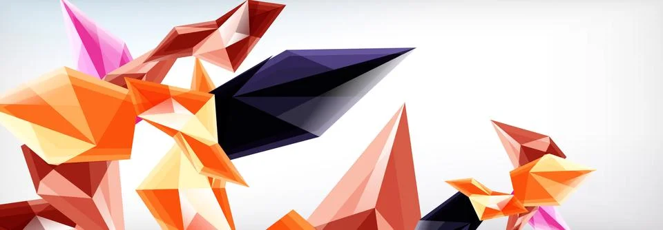 Vector 3d triangles and pyramids abstract background for business or technology Stock Illustration