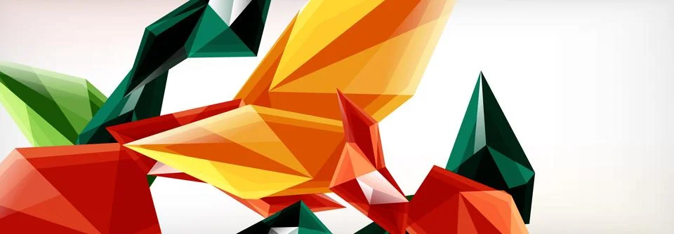 Vector 3d triangles and pyramids abstract background for business or technology Illustrazione stock