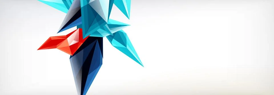 Vector 3d triangles and pyramids abstract background for business or technology Stock Illustration