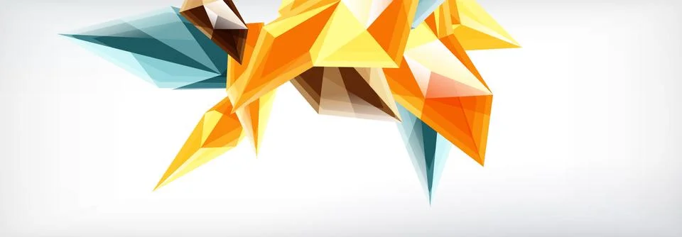 Vector 3d triangles and pyramids abstract background for business or technology Stock Illustration