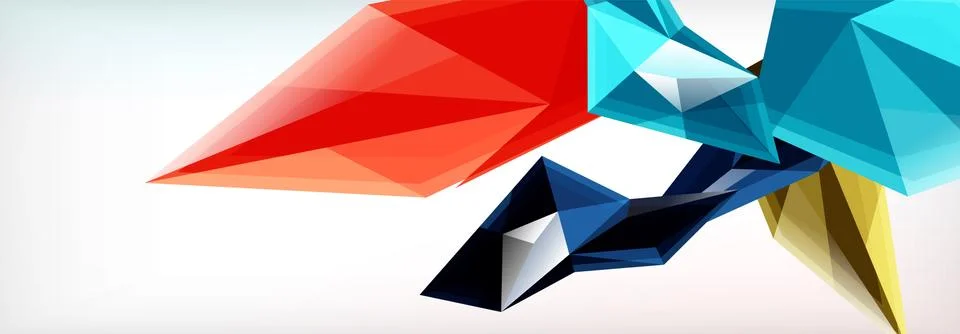 Vector 3d triangles and pyramids abstract background for business or technology Stock Illustration