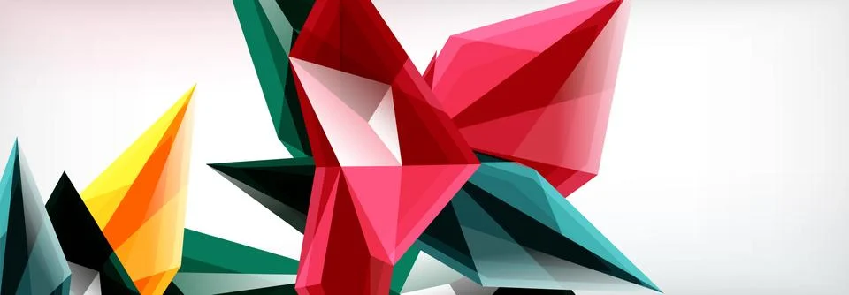Vector 3d triangles and pyramids abstract background for business or technology Illustrazione stock