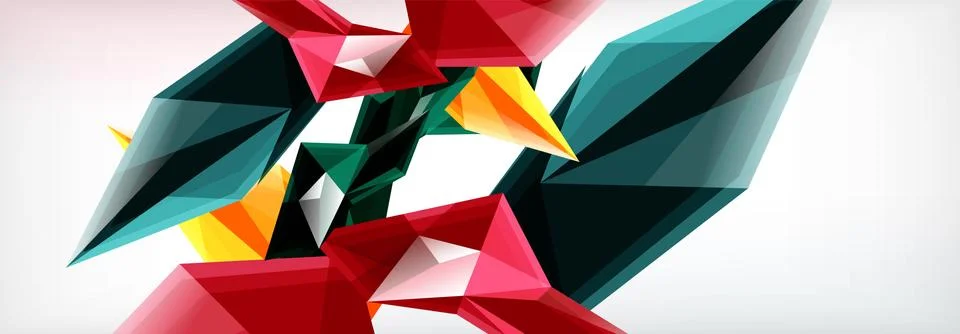Vector 3d triangles and pyramids abstract background for business or technology Stock Illustration