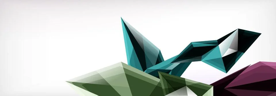 Vector 3d triangles and pyramids abstract background for business or technology Illustrazione stock