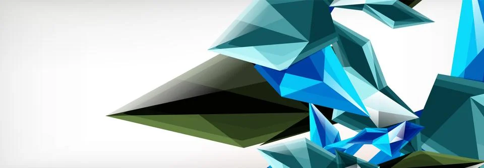 Vector 3d triangles and pyramids abstract background for business or technology Stock Illustration