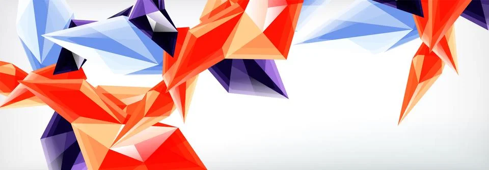 Vector 3d triangles and pyramids abstract background for business or technology Illustrazione stock