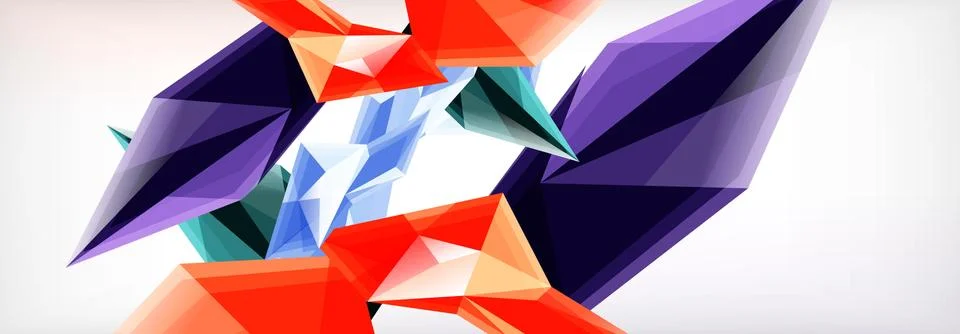 Vector 3d triangles and pyramids abstract background for business or technology Stock Illustration