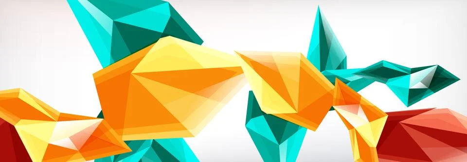 Vector 3d triangles and pyramids abstract background for business or technology Illustrazione stock