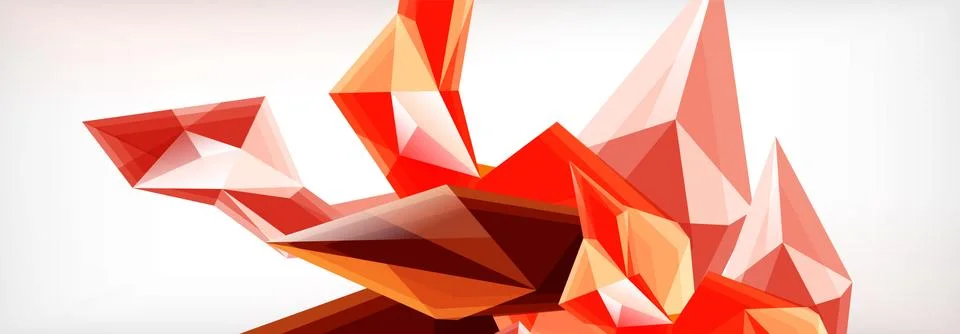Vector 3d triangles and pyramids abstract background for business or technology Stock Illustration
