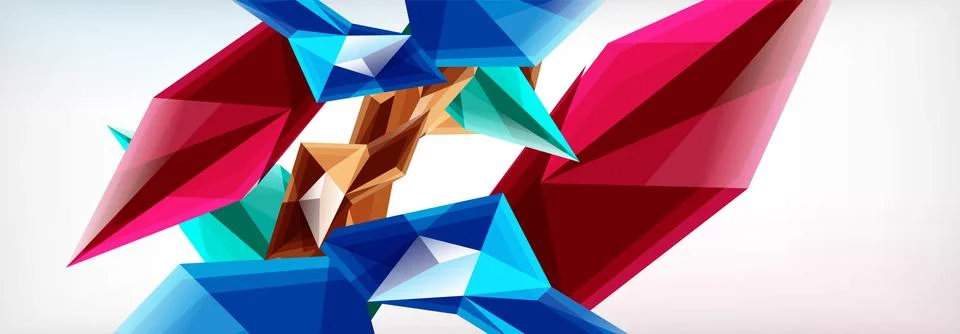 Vector 3d triangles and pyramids abstract background for business or technology Stock Illustration