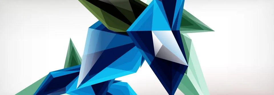 Vector 3d triangles and pyramids abstract background for business or technology Stock Illustration